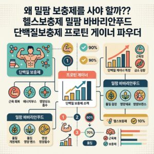 ai thumbnail infographic 왜 밀팜 보충제를 사야 할까 헬스보충제 밀팜 바바리안푸드 단백질보충제 프로틴 게이너 파우더 1786975191